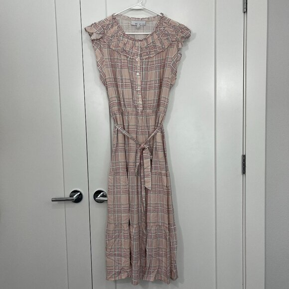 Adelyn Rae Large Pink Plaid Sleeveless Prairie Flounce Dress with Pockets - Picture 7 of 16